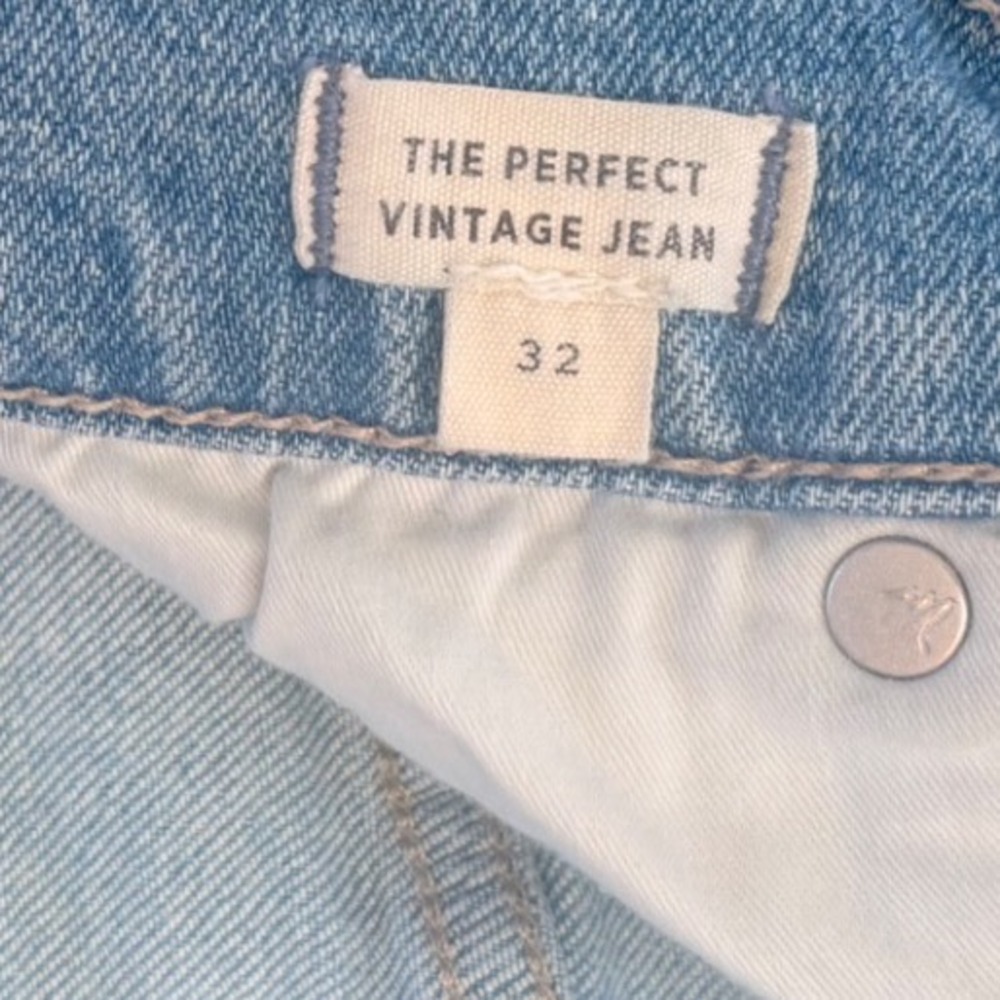 Madewell The Perfect Vintage Jean Light Wash Raw Hem Mom Jeans Womens 32 - Picture 3 of 8